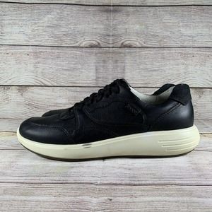 Ecco Soft 7 Runner Low Top Leather Black Women Size 8 Extra Width Shoes Sneaker